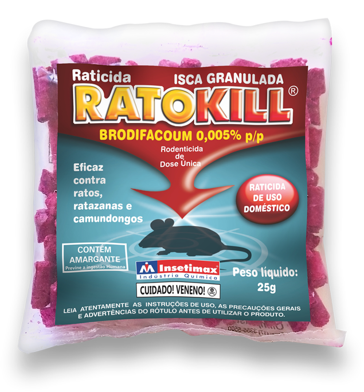 Ratokill Isca Granulada saquinho 25g uso doméstico